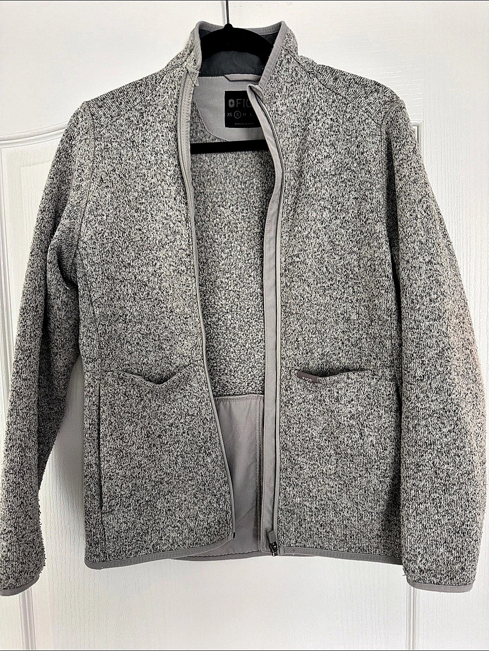 Figs Gray Knit Zip Jacket Size Small